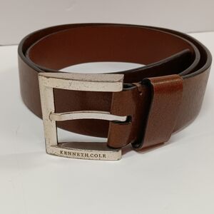 Kenneth Cole Brown Italian Leather Belt 1.5" Wide